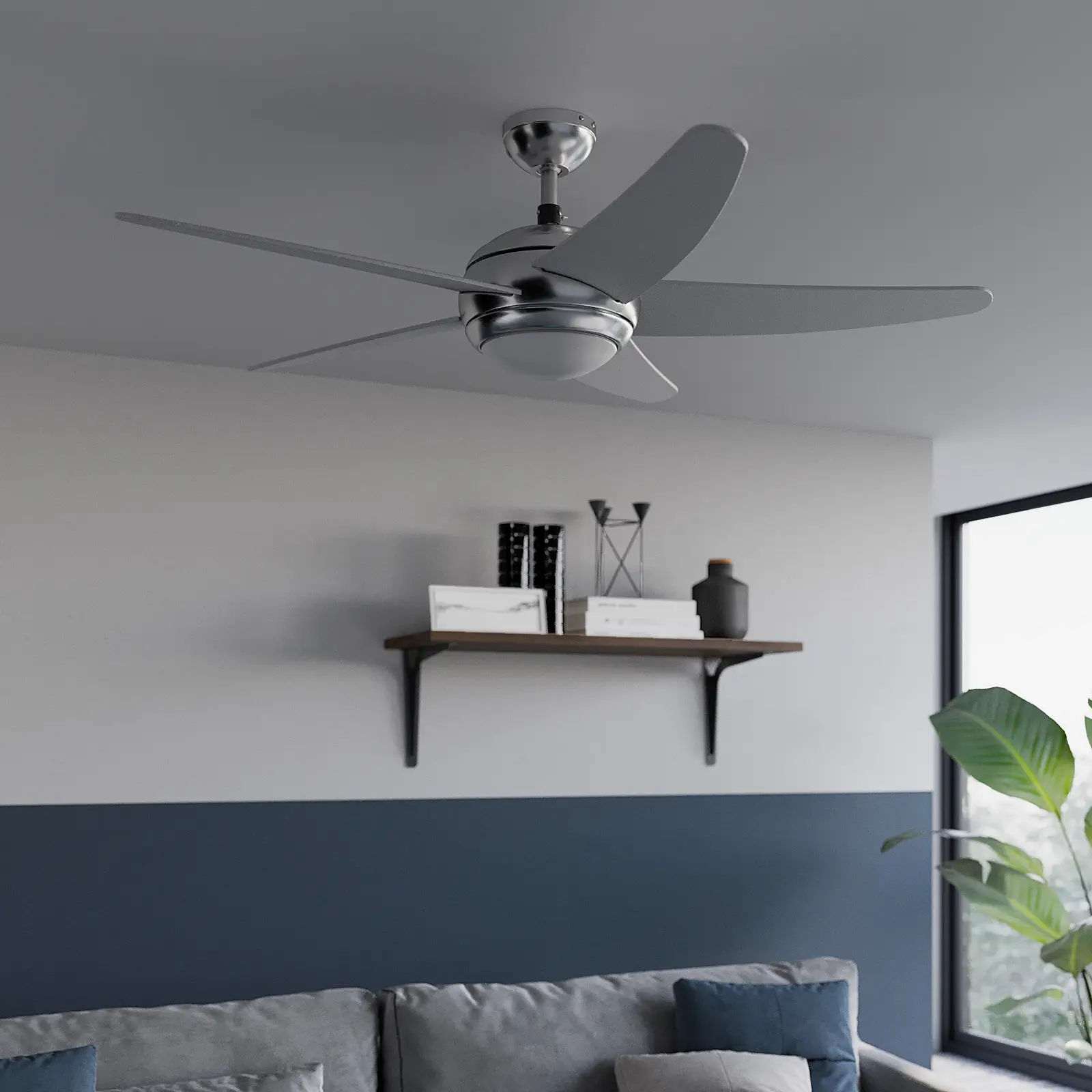 Starluna Anneka LED lubų ventiliatorius, sidabrinis