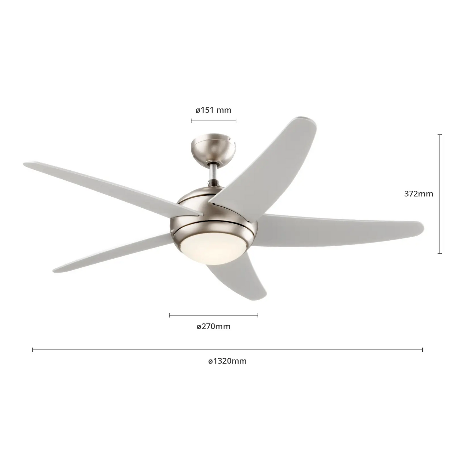 Starluna Anneka LED lubų ventiliatorius, sidabrinis