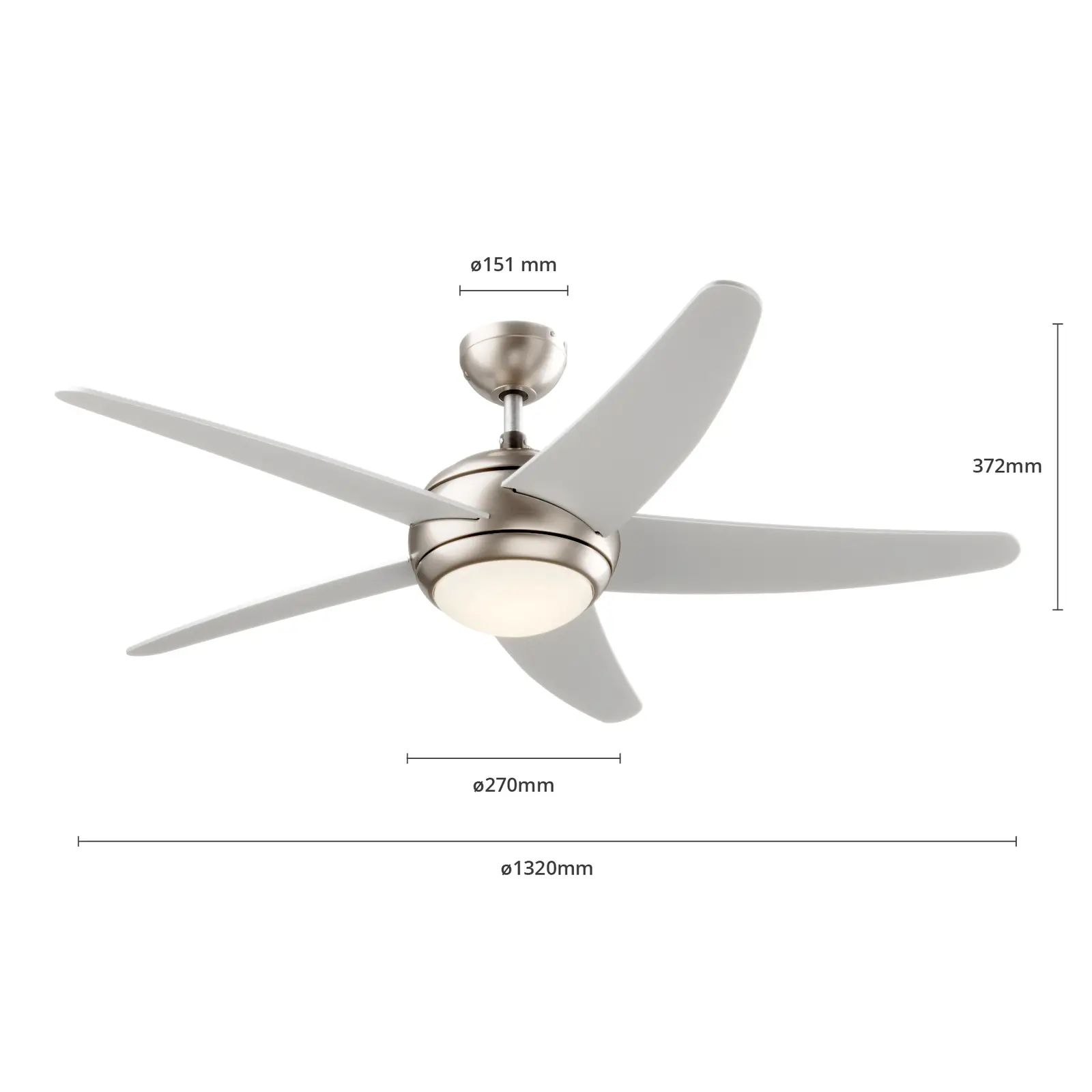 Starluna Anneka LED lubų ventiliatorius, sidabrinis