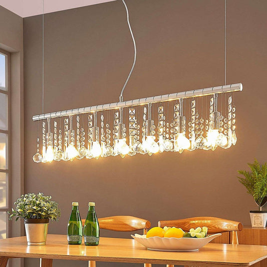 Septynių lempučių Matei pakabinamas šviestuvas, chromas