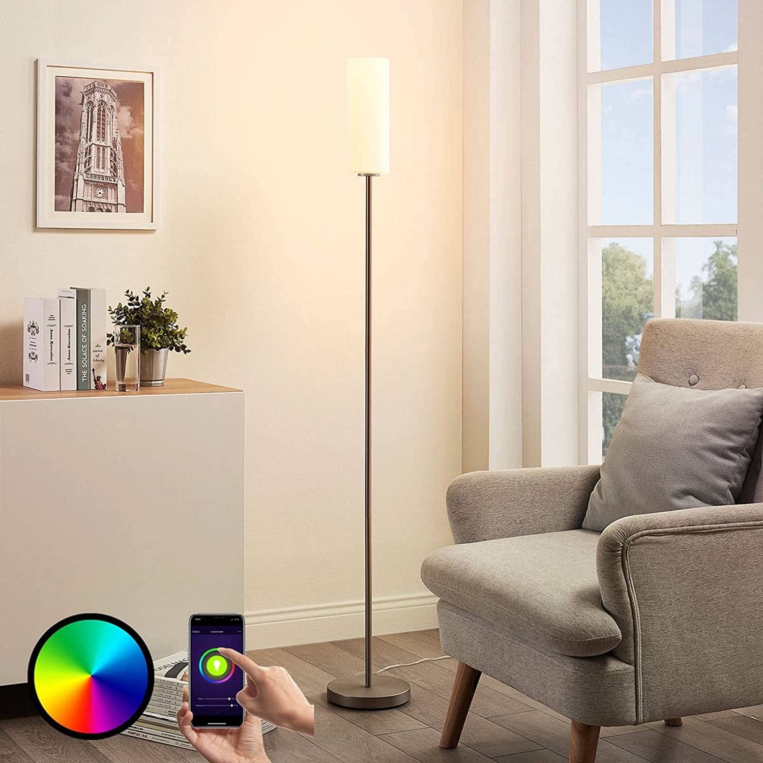 Lindby Smart RGB LED toršeras Felice, per programėlę