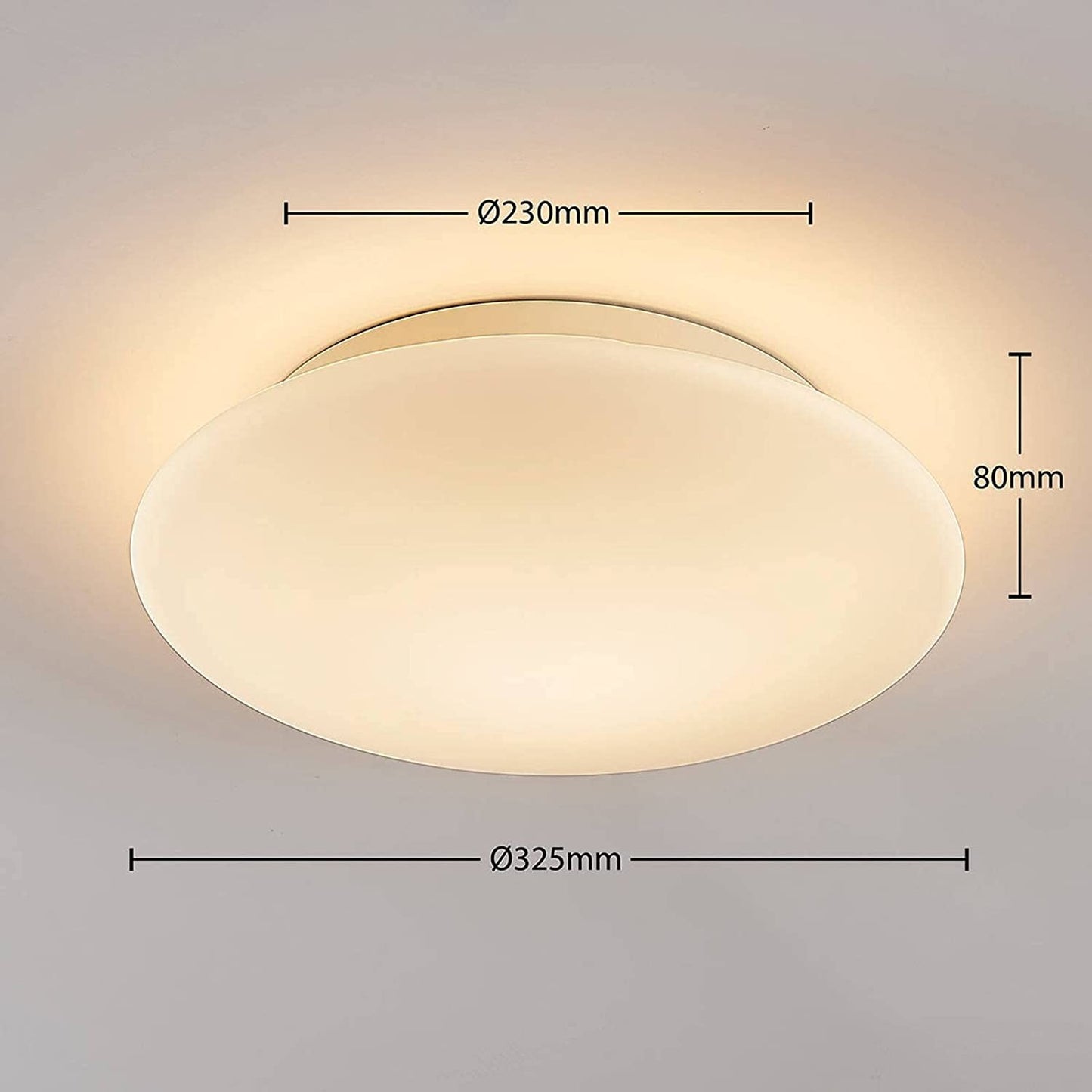 Toan - baltas, reguliuojamas LED stiklo lubinis šviestuvas, IP44