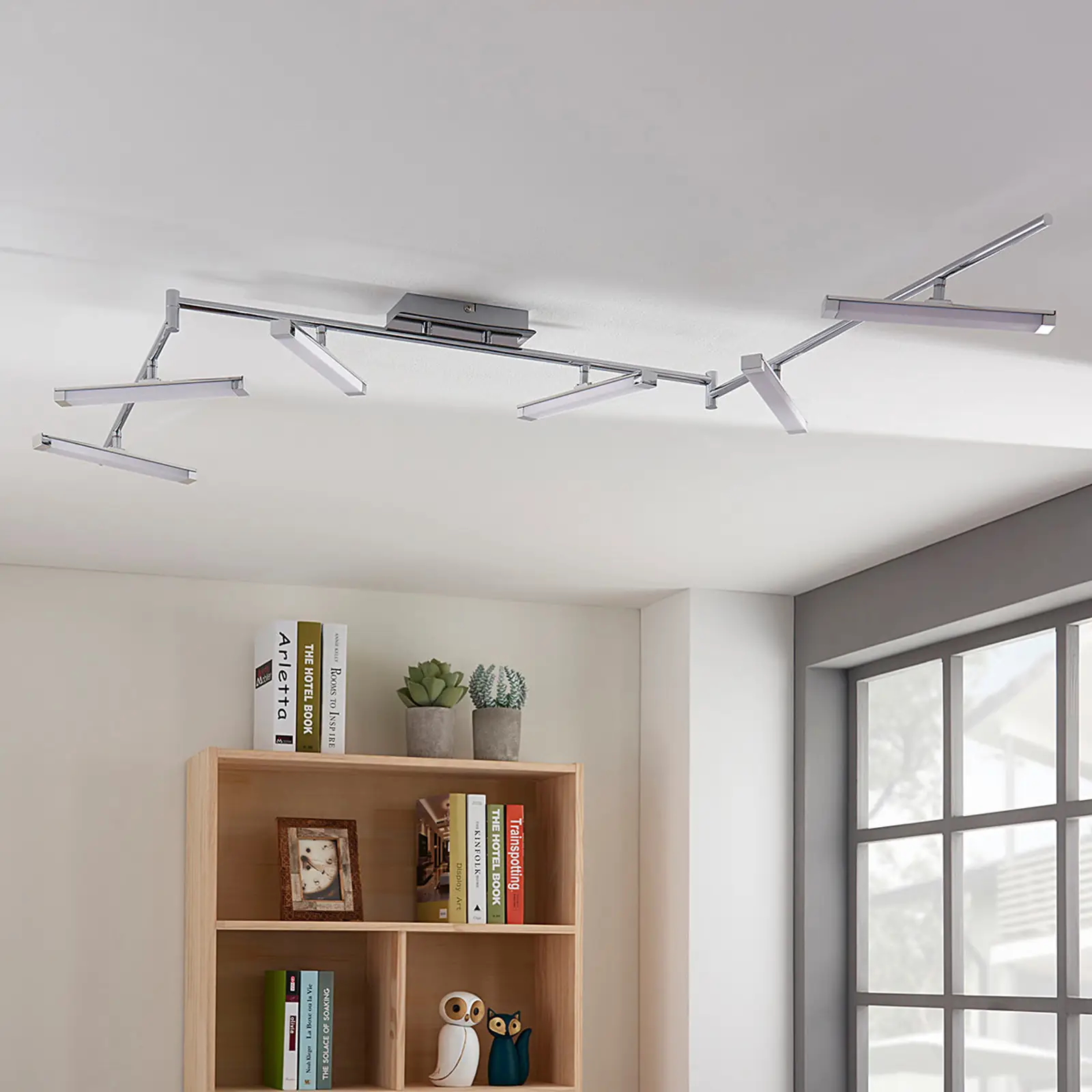 6 lempučių Pilou LED lubinis šviestuvas, reguliuojamas