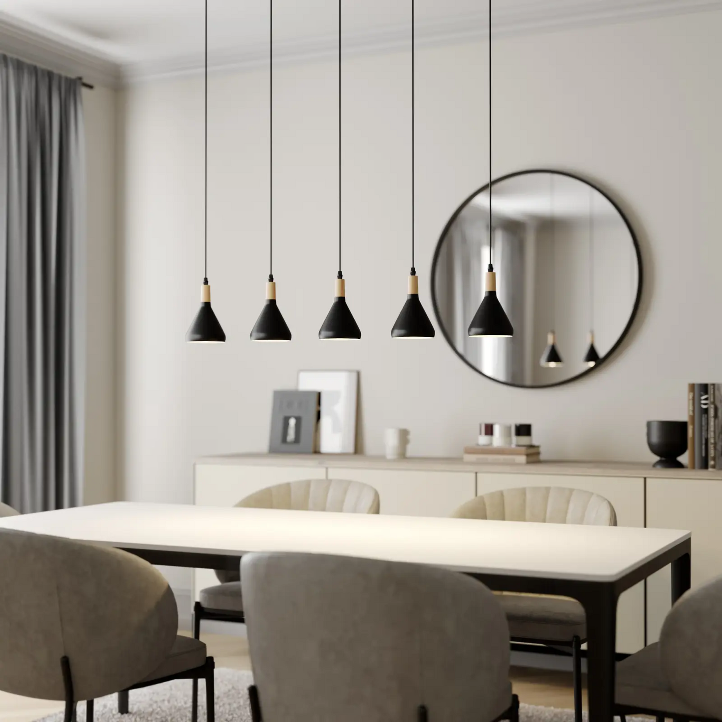 Arina LED pakabinamas šviestuvas juodos spalvos, 5 lemputės