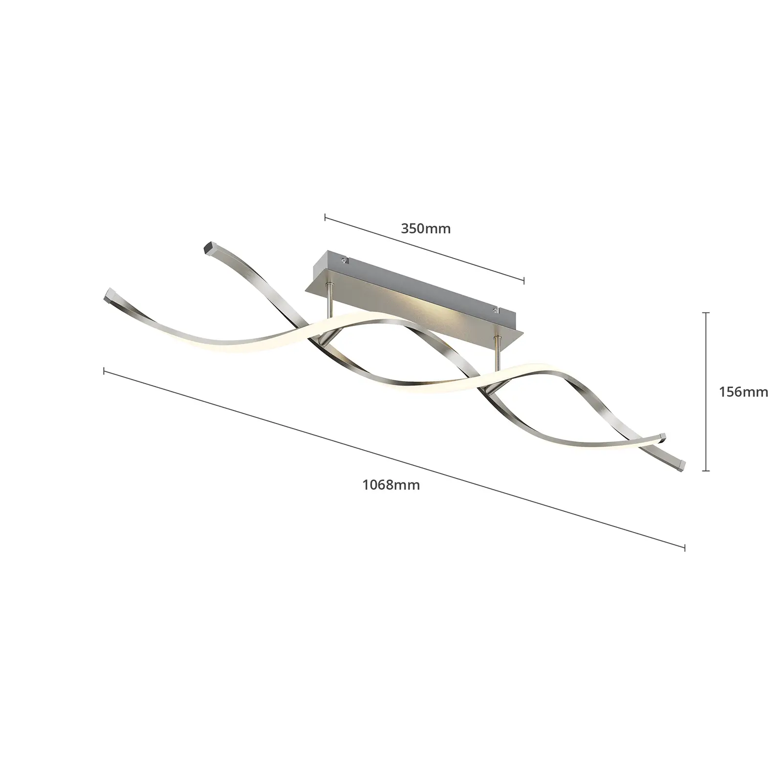 Spiralės formos Kati LED lubinis šviestuvas, reguliuojamas