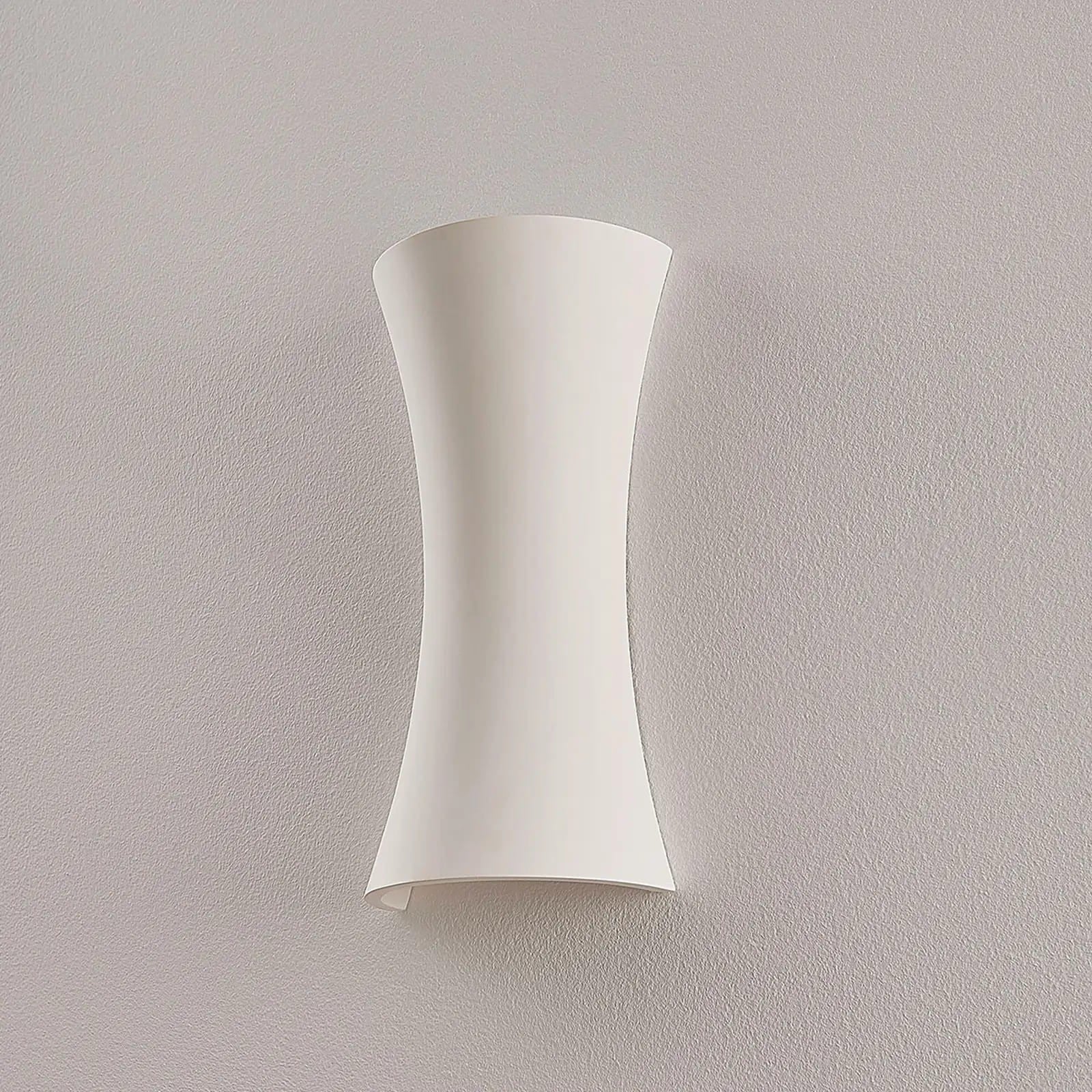 Gipsinis sieninis šviestuvas Edon baltas, įgaubtas, 30 cm