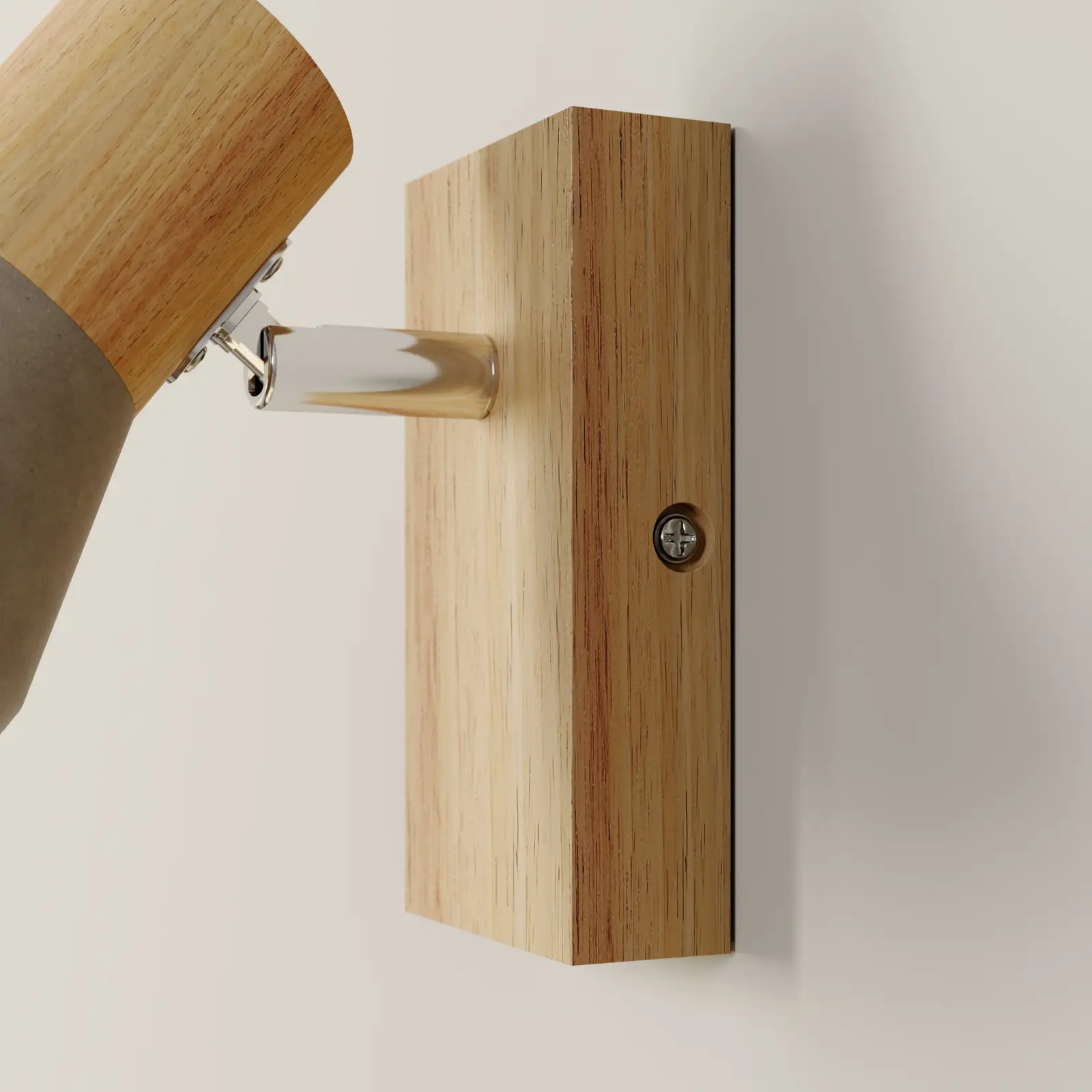 LED prožektorius Filiz iš medžio ir betono, 1 lempa