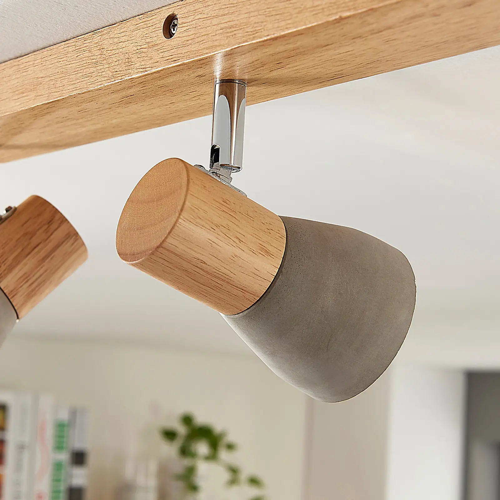 LED prožektorius Filiz pagamintas iš medžio ir betono, 3 lempučių, ilgas