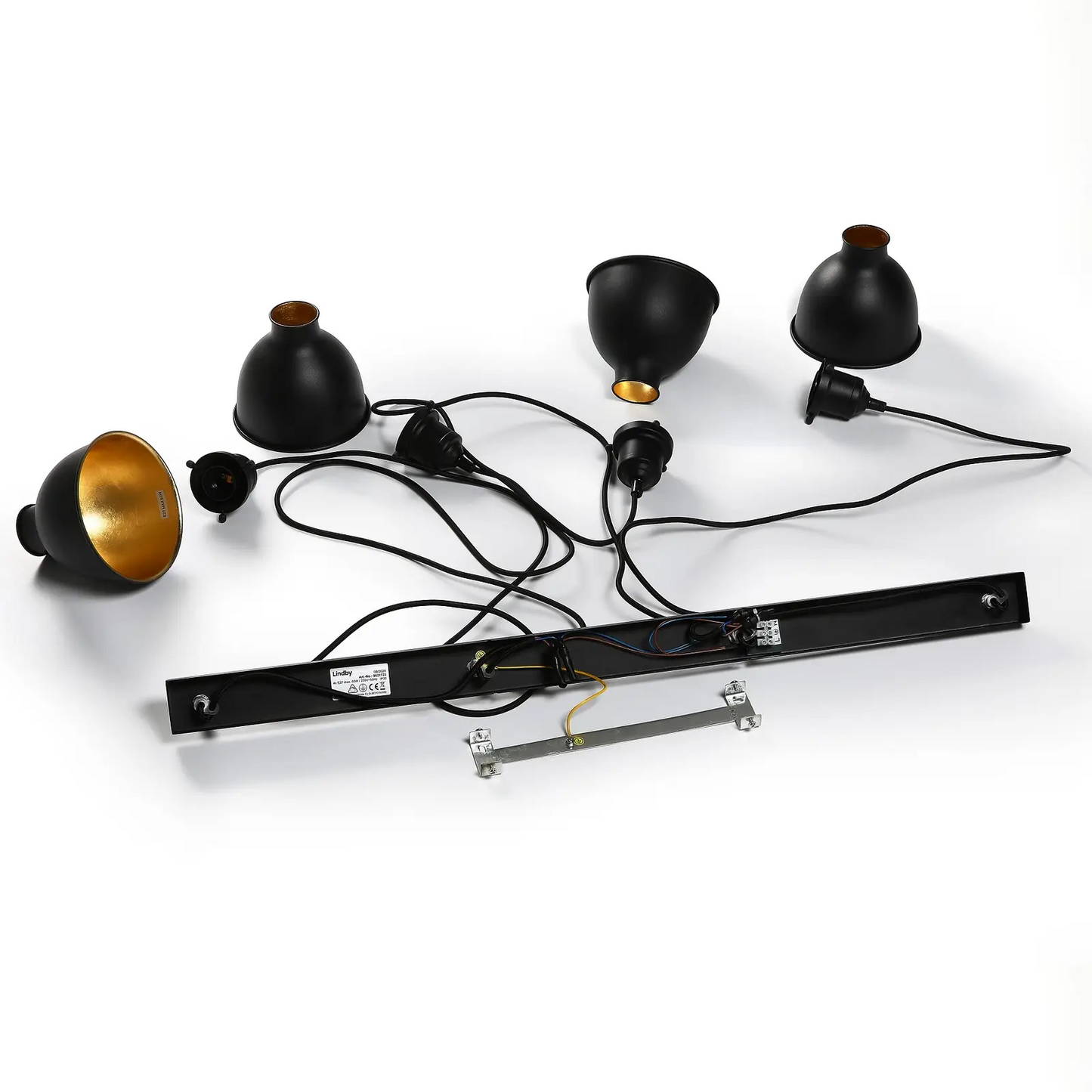 Jasminka pakabukas, juodos ir auksinės spalvos, 4 liepsnos