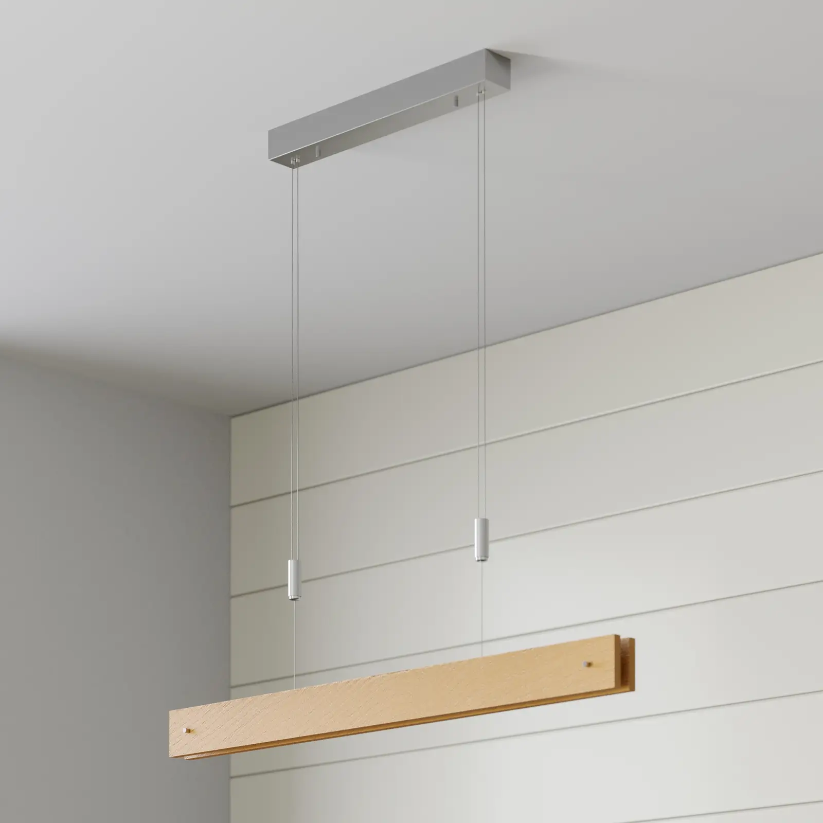 LED medinis pakabinamas šviestuvas Karinja su reguliatoriumi, natūralus