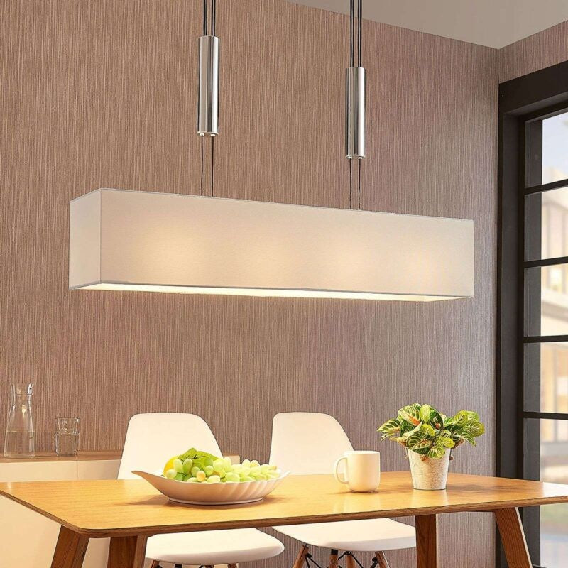 Medžiaginis pakabinamas šviestuvas Mariat, reguliuojamo aukščio, kampinis