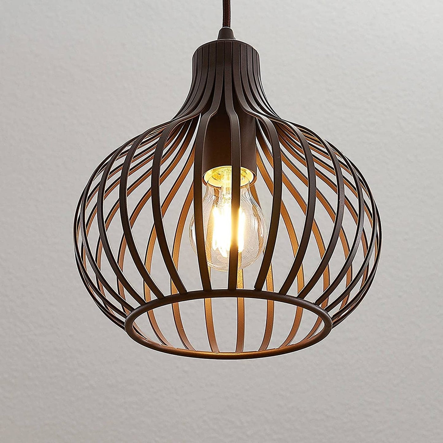 Lindby Frances pakabinamas šviestuvas, rudas, 1 lemputė, Ø 23 cm