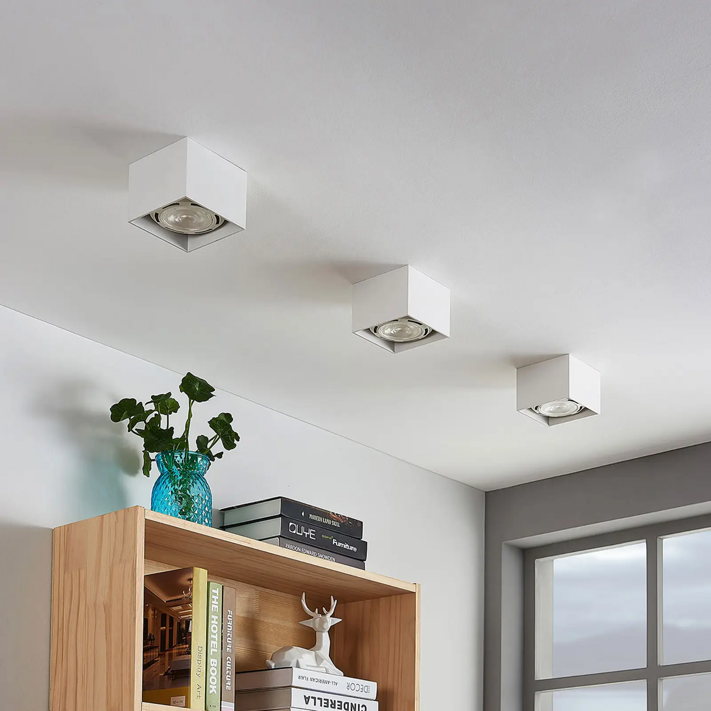 Mabel LED lubų prožektorius, kvadratinis, baltas