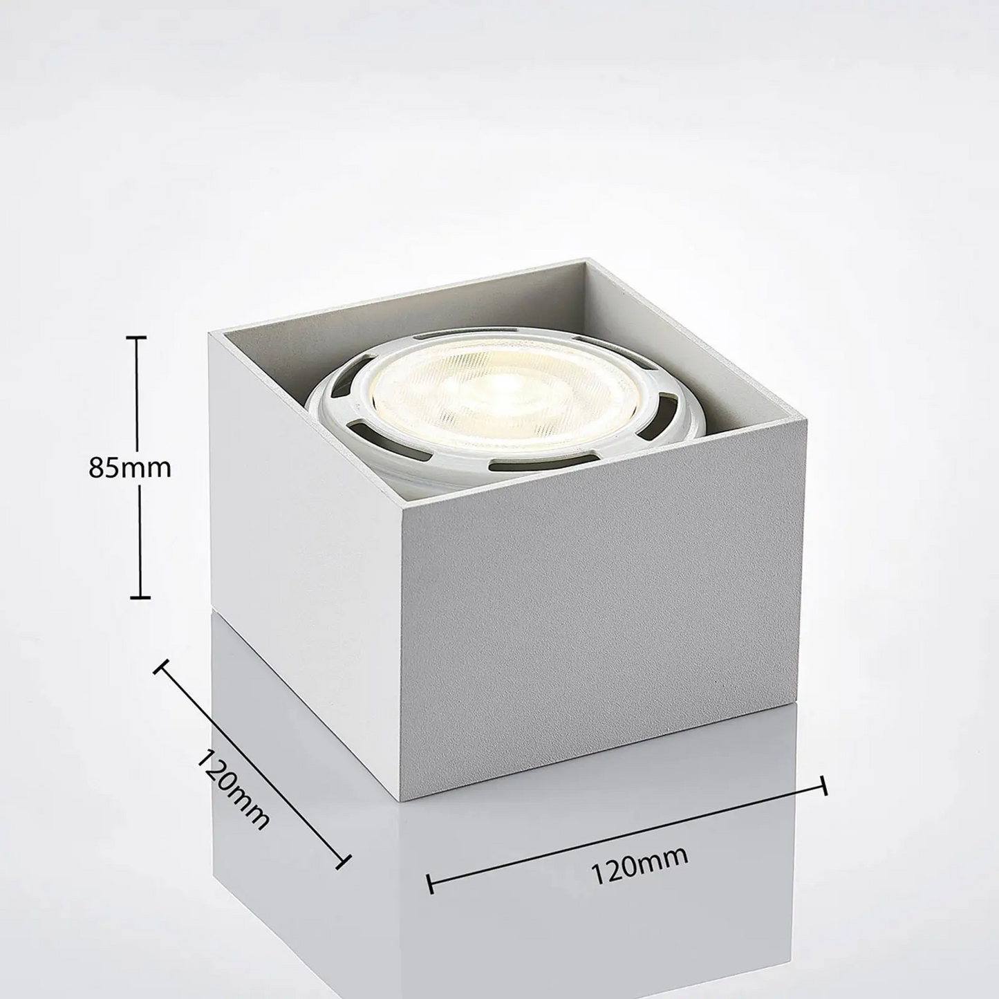 Mabel LED lubų prožektorius, kvadratinis, baltas