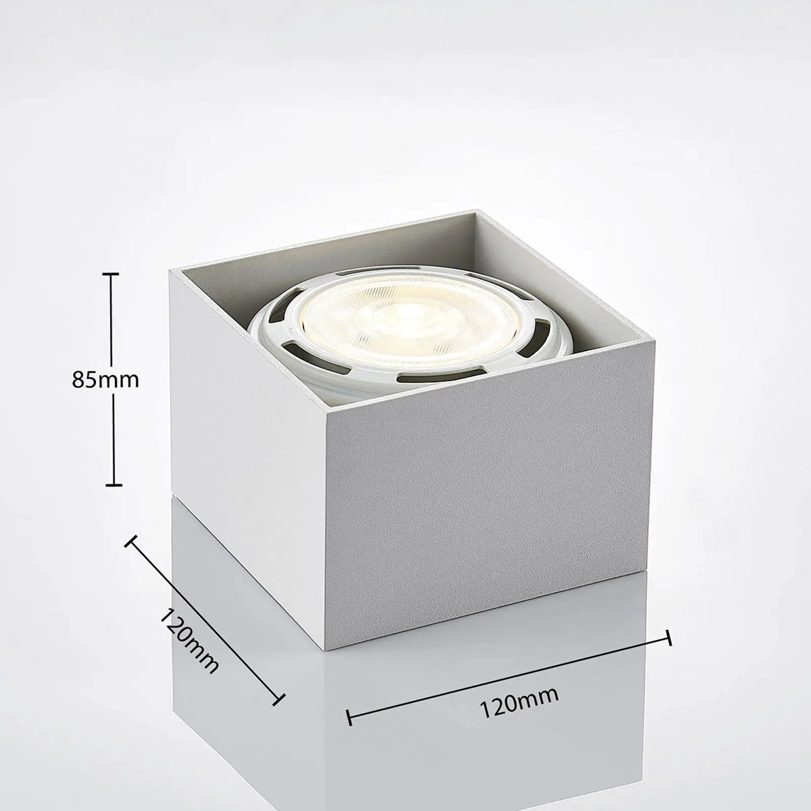 Mabel LED lubų prožektorius, kvadratinis, baltas