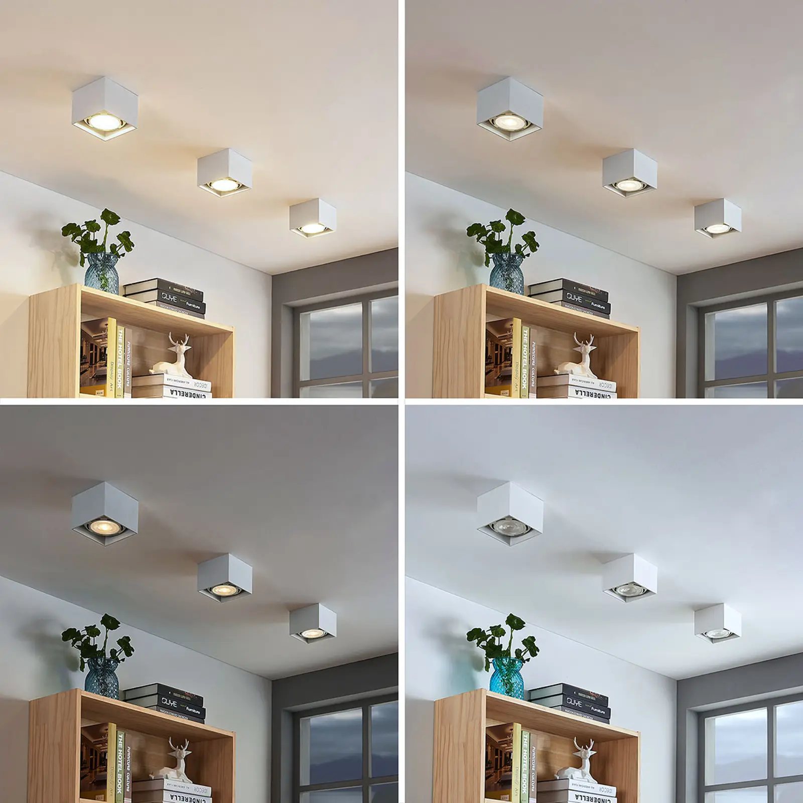 Mabel LED lubų prožektorius, kvadratinis, baltas