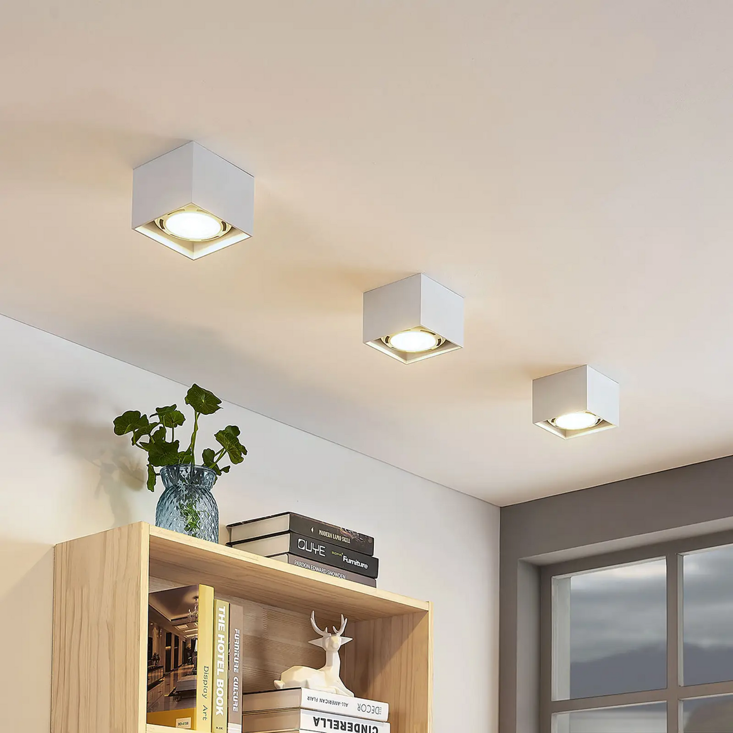 Mabel LED lubų prožektorius, kvadratinis, baltas