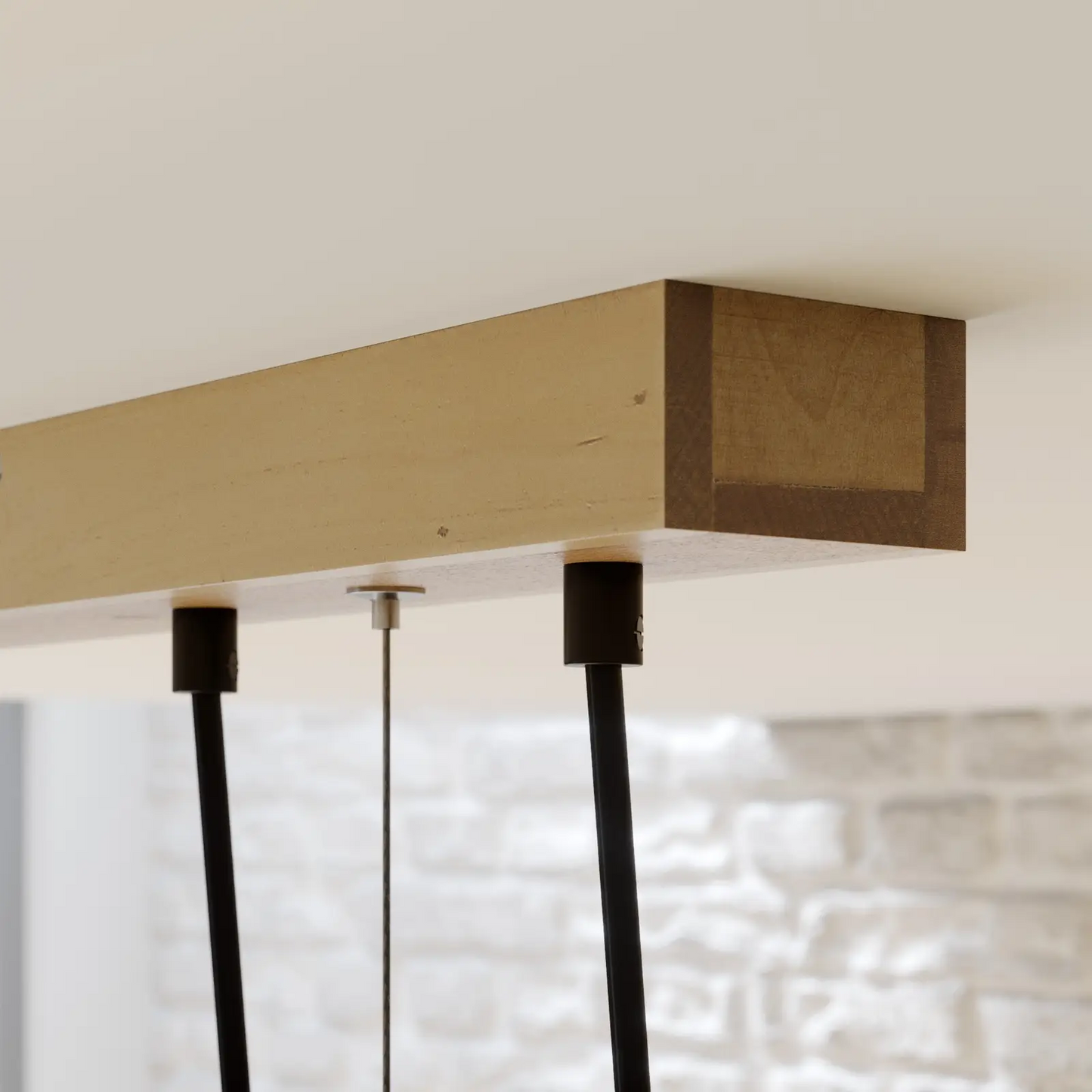 Eviton medinis pakabinamas šviestuvas, šešių lempučių, natūralus