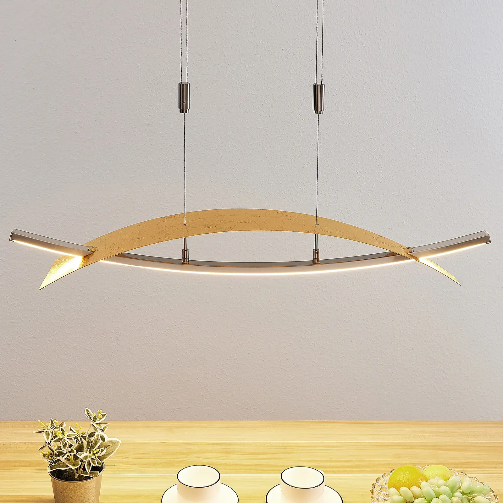 Marija LED pakabinamas šviestuvas, horizontalus dangtelis, auksinis