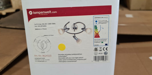 Cora LED lubinis šviestuvas, easydim, 3 lempučių, apvalus