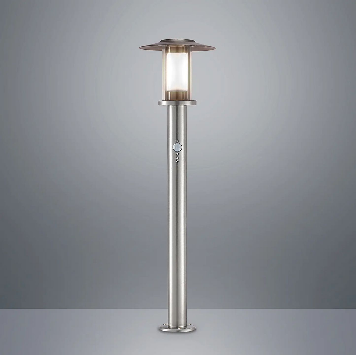 LED šviestuvas Gregory, nerūdijantis plienas, su jutikliu