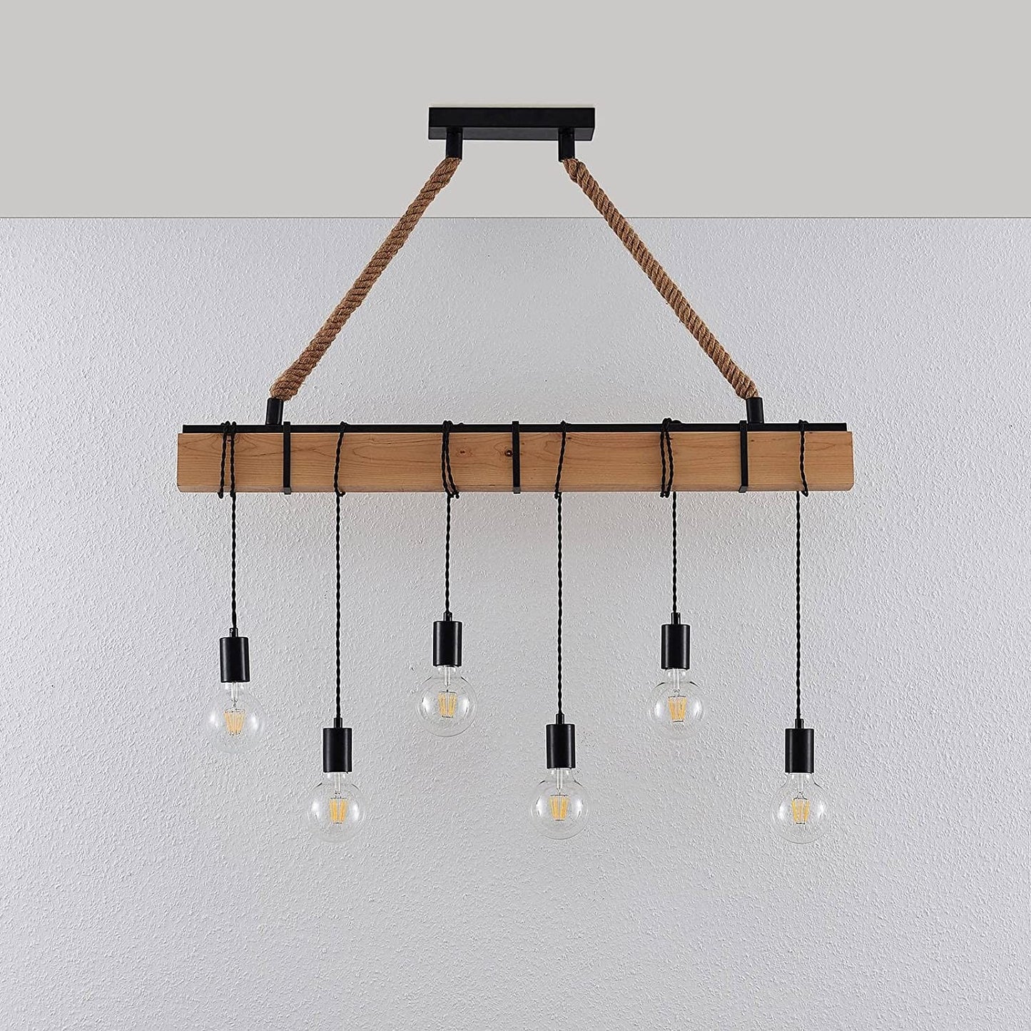 Pakabinamas šviestuvas Cintia su medžiu, šešių liepsnų