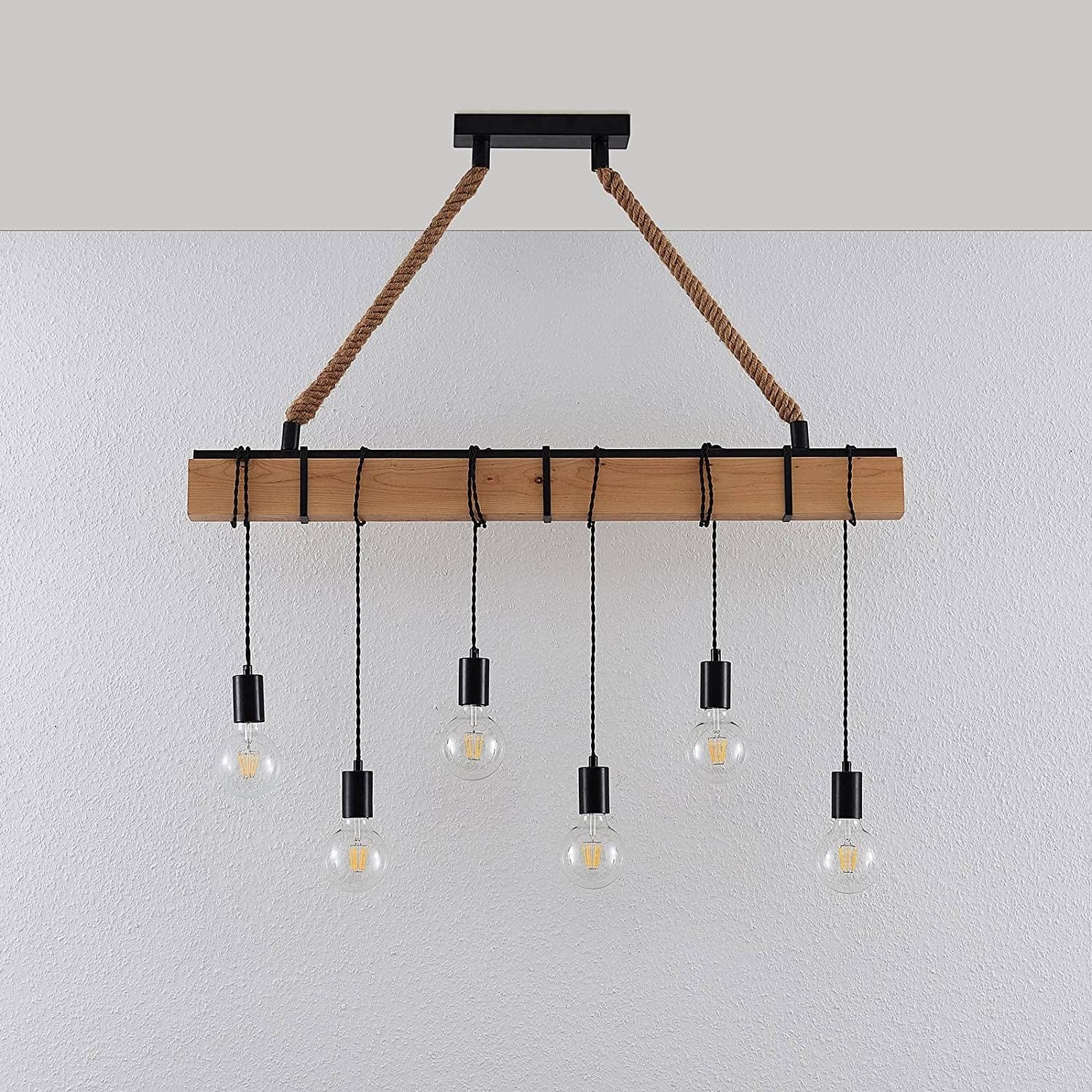 Pakabinamas šviestuvas Cintia su medžiu, šešių liepsnų