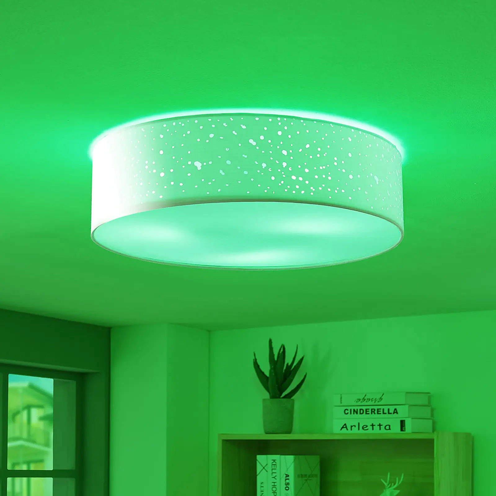 Lindby Smart LED lubų lempa Alwine, programėlė, tiesiogiai