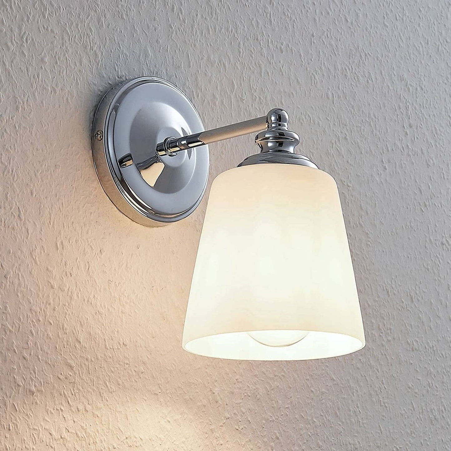 Yola sieninis šviestuvas su stiklo gaubtu, chromas