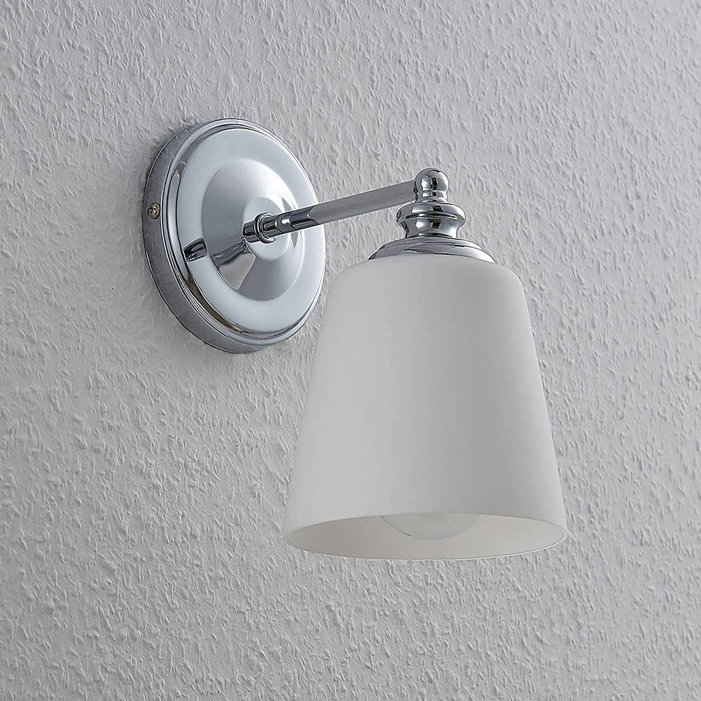 Yola sieninis šviestuvas su stiklo gaubtu, chromas