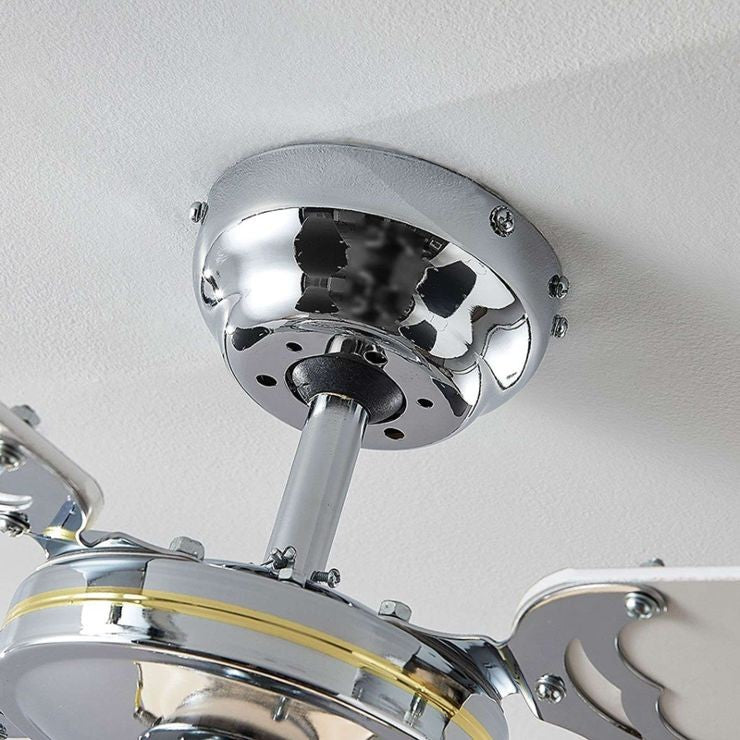 Joulin lubų ventiliatorius, apšviestas, juoda/balta