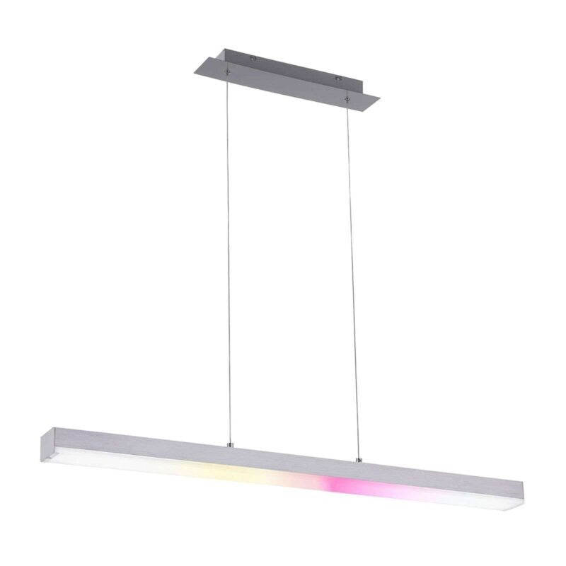 LED pakabinamas šviestuvas Keyan, WiZ, kvadratinis, pailgas, nikelio