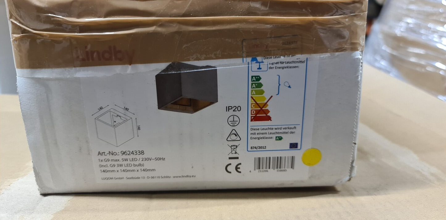 Lindby Keir betoninis sieninis šviestuvas, kubas