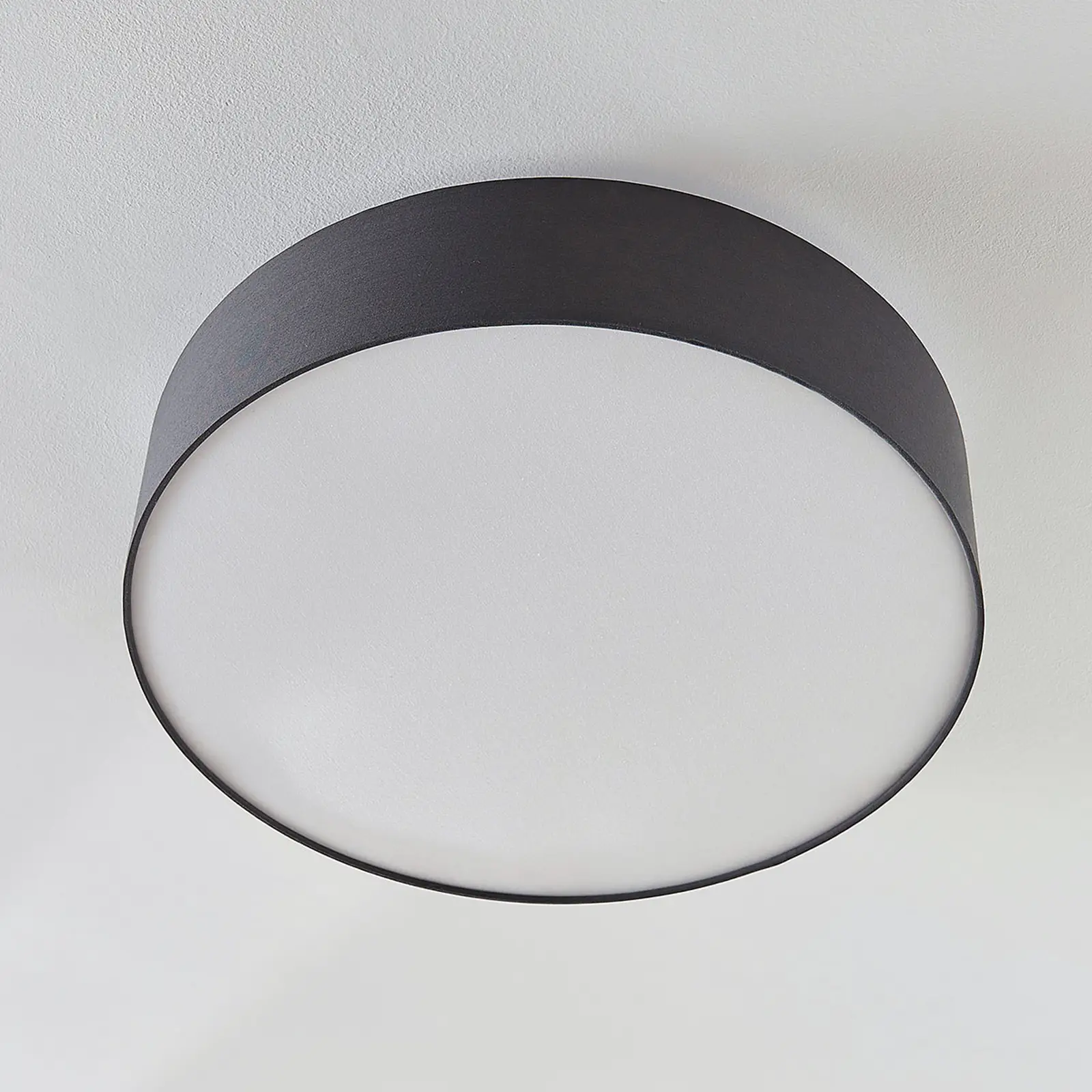 Medžiaginis lubinis šviestuvas Gordana pilkos spalvos, 57 cm