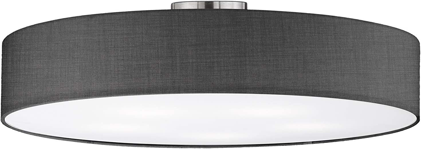 Pilka lininė lubinė lempa Gordana, 57 cm