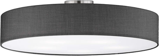 Pilka lininė lubinė lempa Gordana, 57 cm