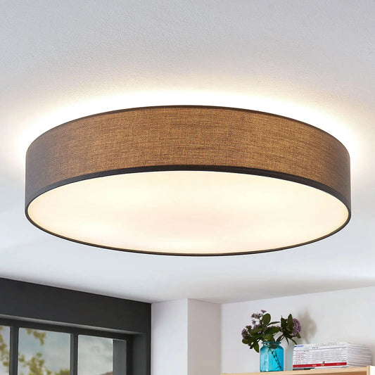 Medžiaginis lubinis šviestuvas Gordana pilkos spalvos, 76 cm