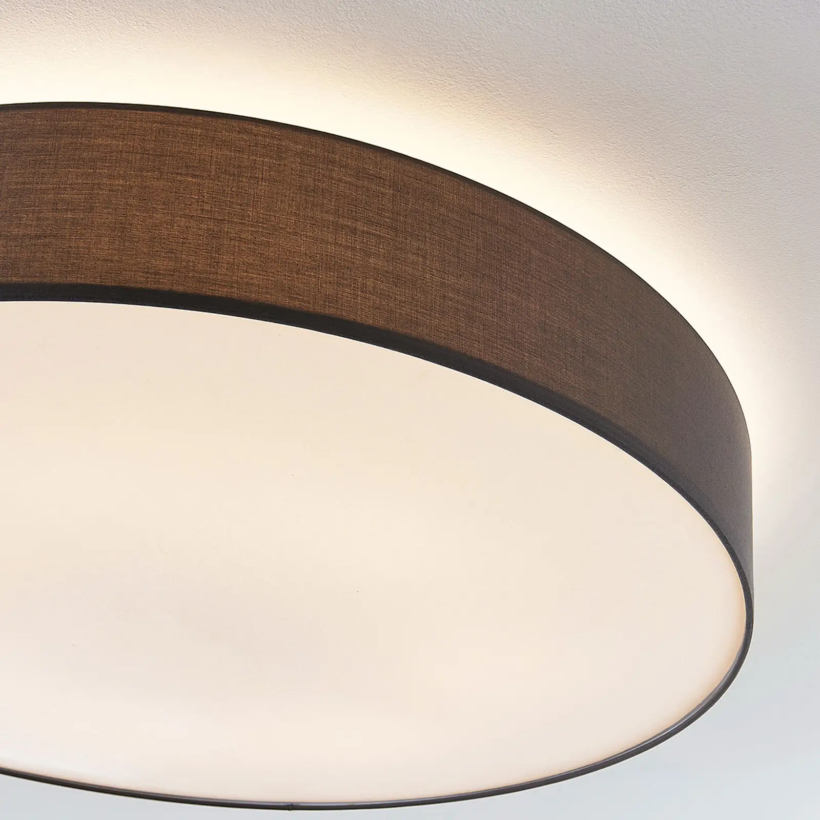 Medžiaginis lubinis šviestuvas Gordana pilkos spalvos, 98 cm