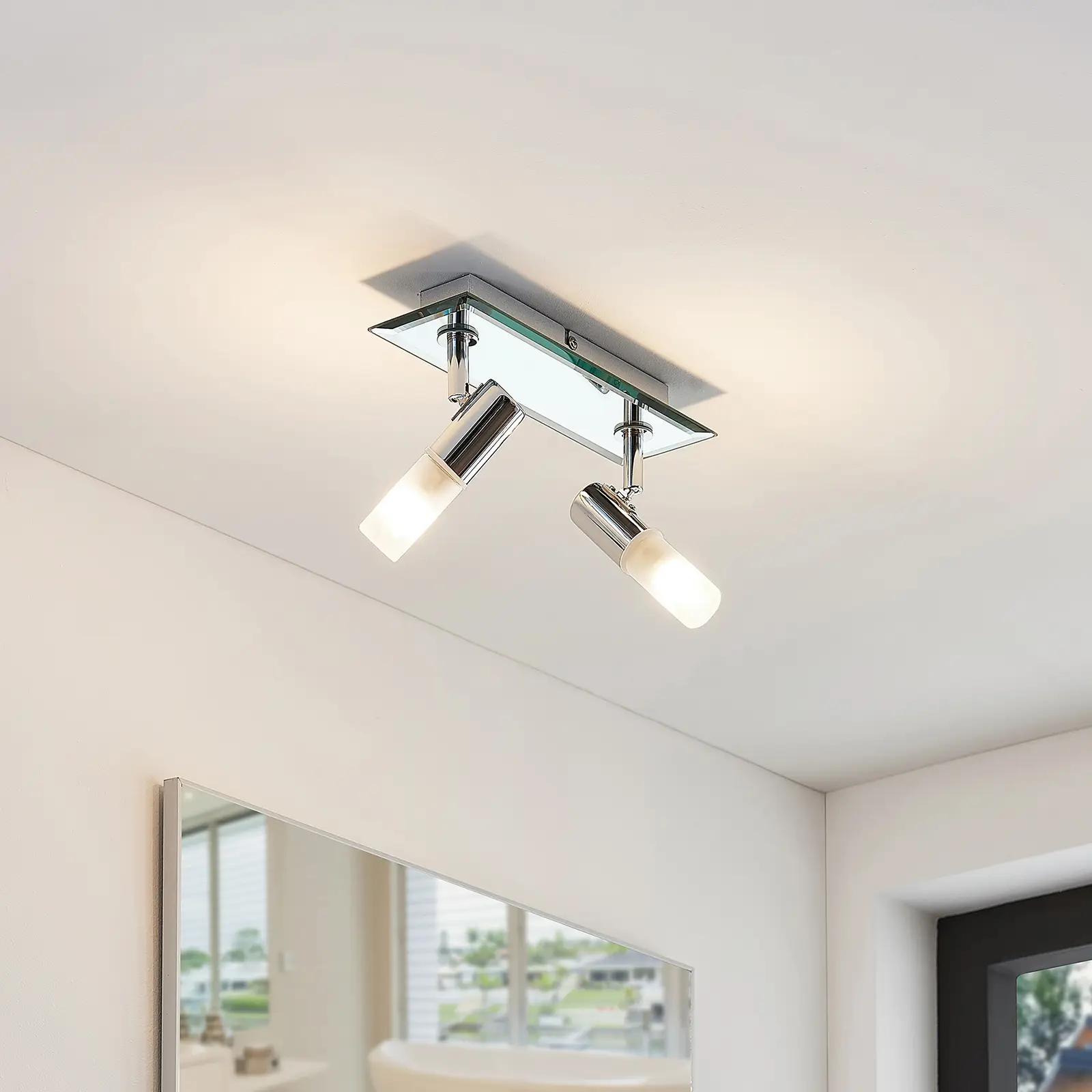 Vonios sieninis prožektorius Zela, 2 liepsnos chromo