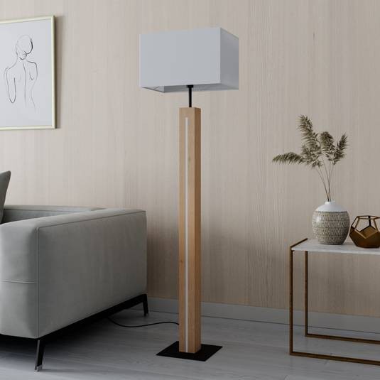 Medžiaginis toršeras Garry su mediniu rėmu, kampinis