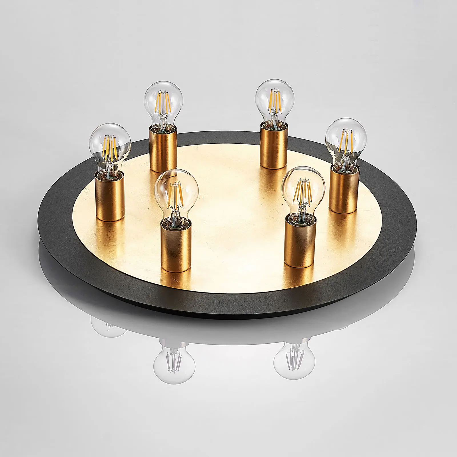 Justik metalinis lubinis šviestuvas, 6 lempučių, juodas