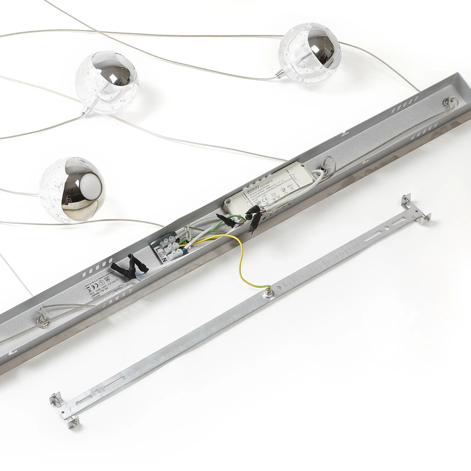 Hayley LED pakabinamas šviestuvas, 5 lempučių, pailgas, chromuotas