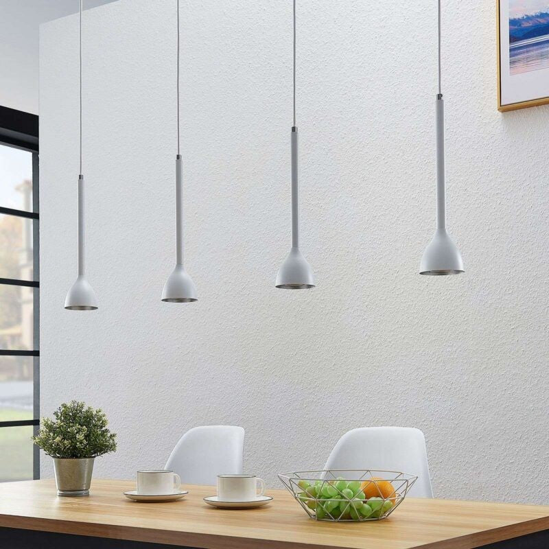 Nordwin pakabinamas šviestuvas, 4 lempučių, baltas sidabras