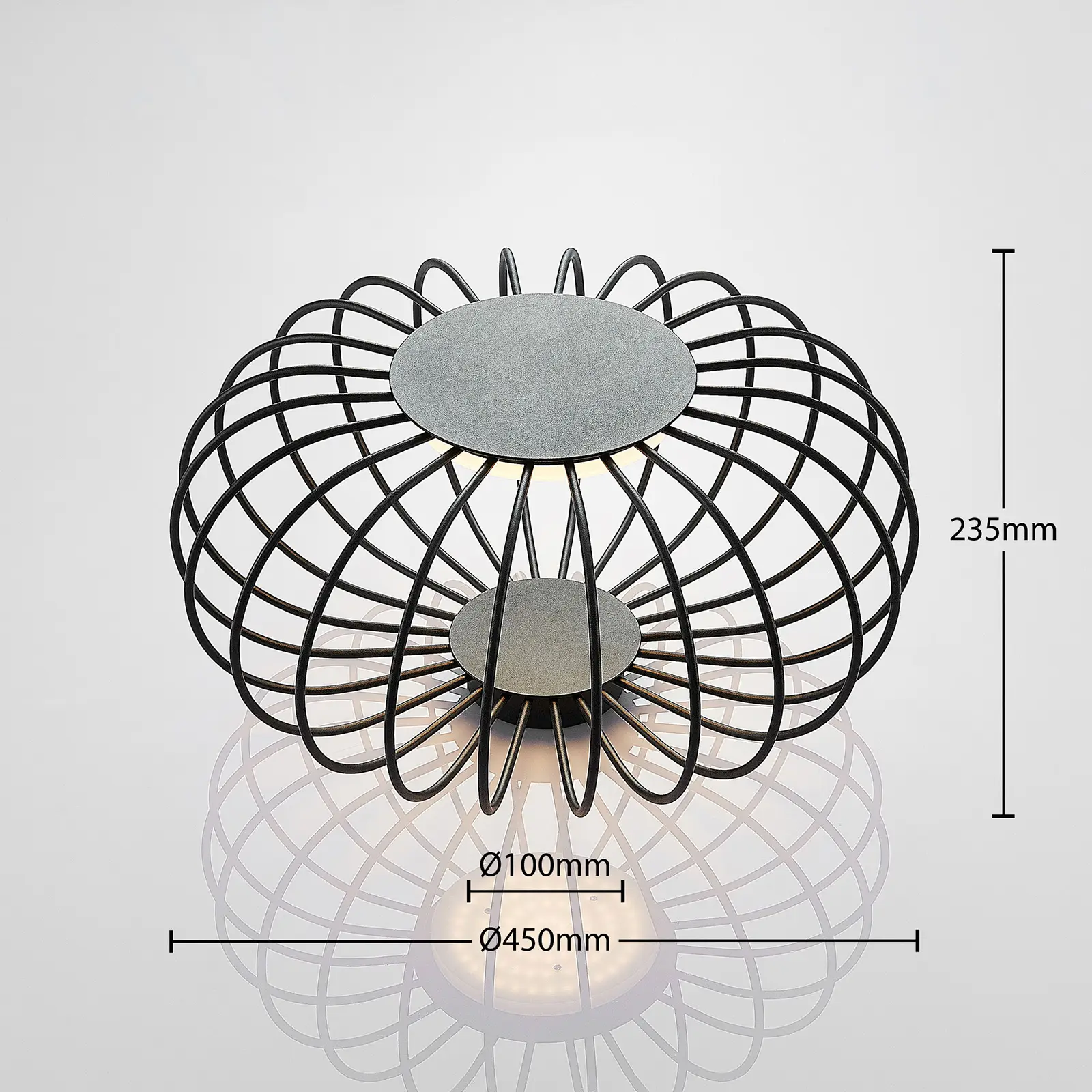 Lucande Lusine LED lubinis šviestuvas juodos spalvos
