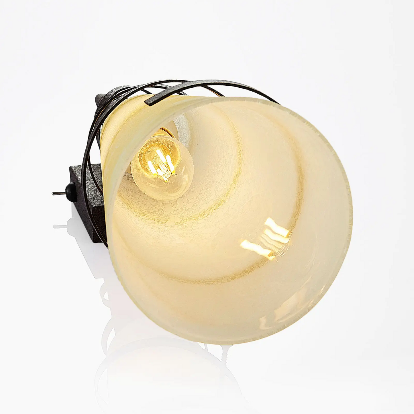 Lindby Anouk sieninis žibintuvėlis su stiklo gaubtu, rūdžių apdaila