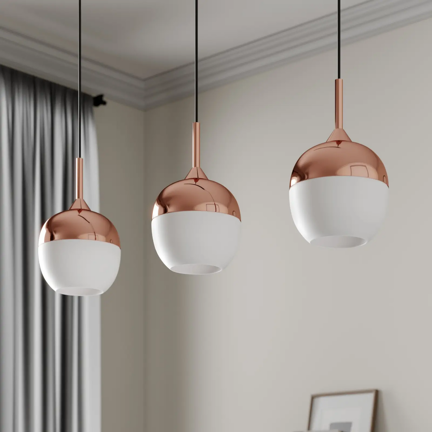 Lindby Rangina pakabinamas šviestuvas, varinis, 3 šviesos šaltiniai