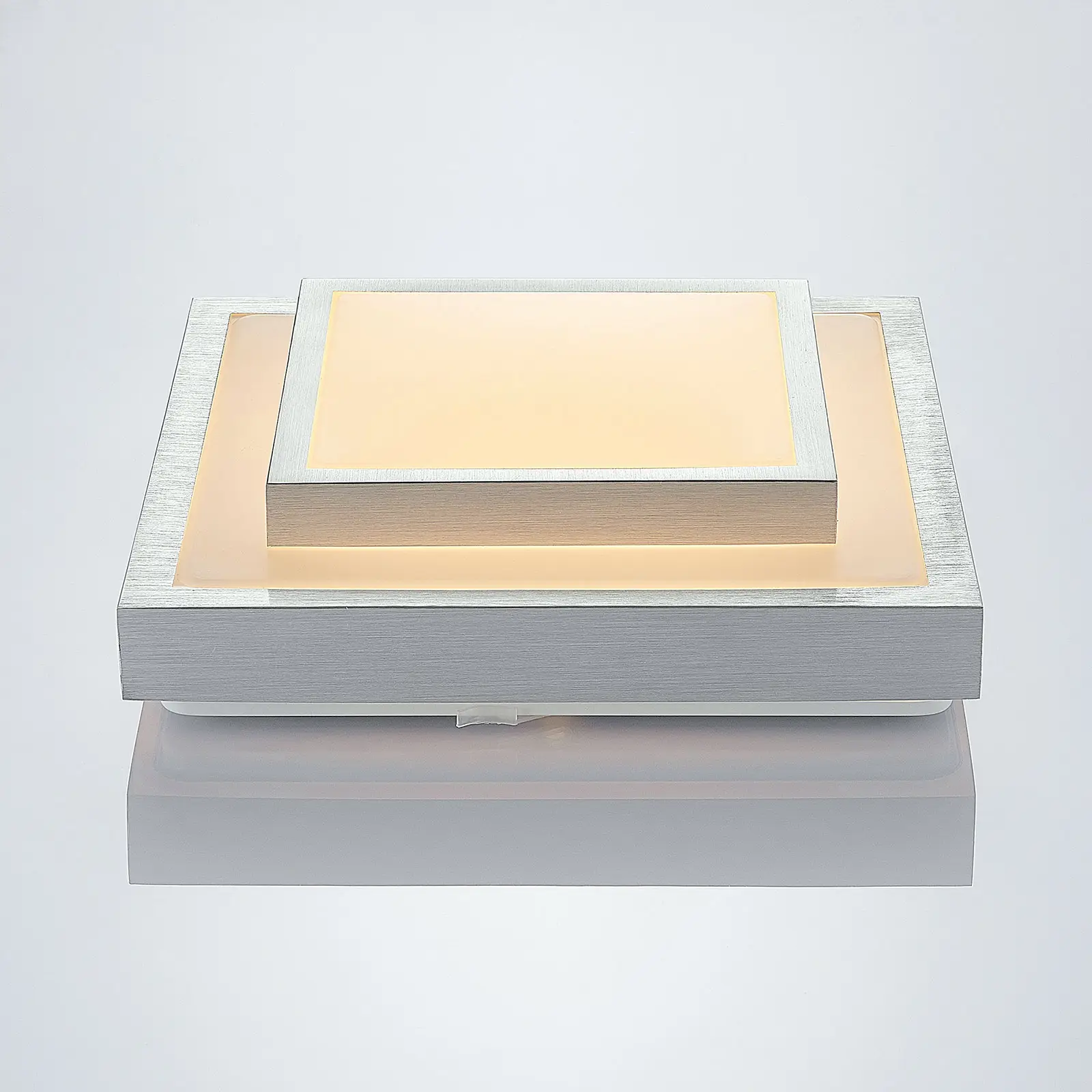 Lindby Mirco LED aliuminio lubinis šviestuvas, kvadratinis, 32 cm