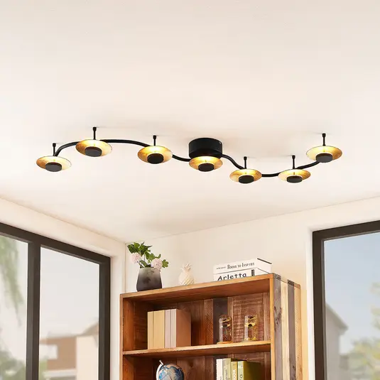 Lindby Graviela LED sieninis šviestuvas su septyniais žibintais