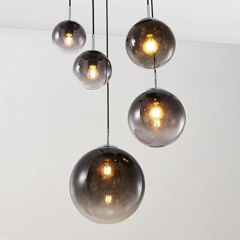 Lindby Robyn stiklinis pakabinamas šviestuvas, penkios lemputės