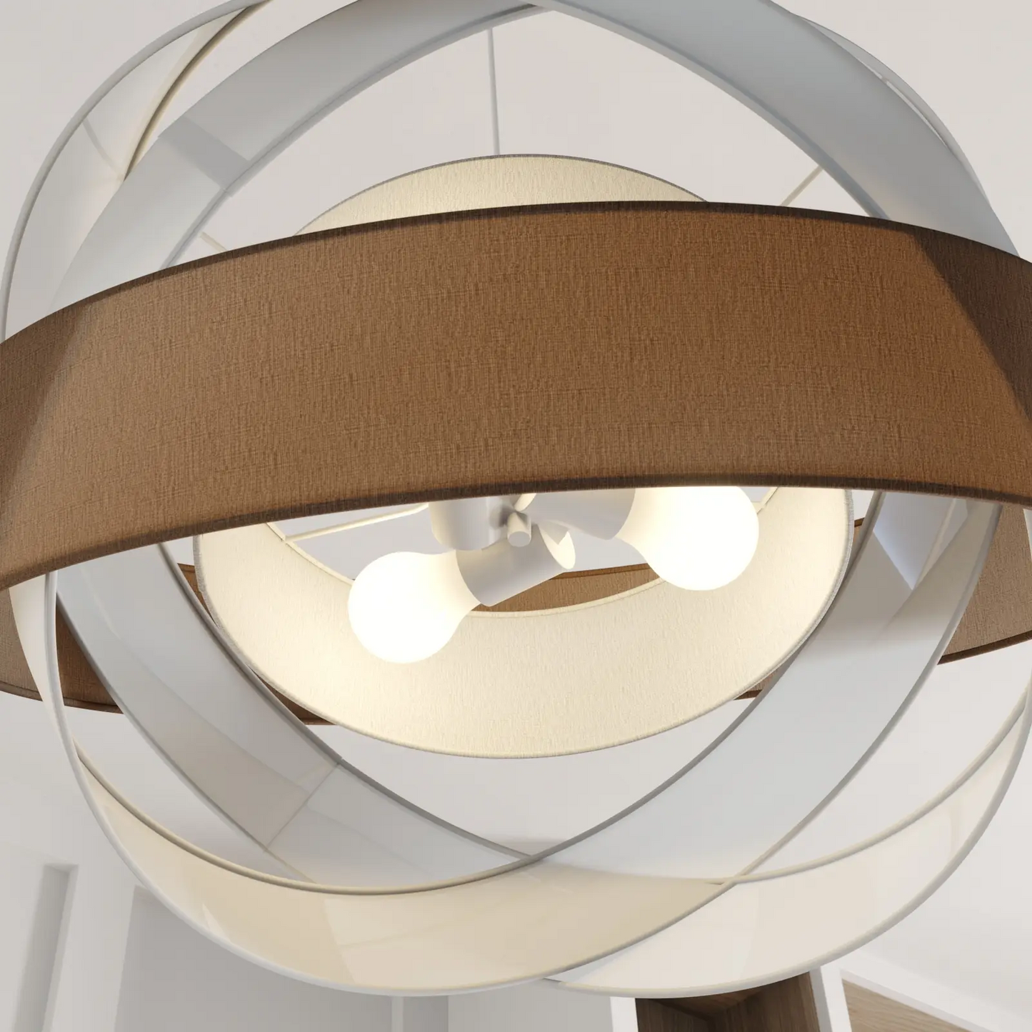 Lindby Simaria audinio pakabukas šviesus, ruda/pilka/balta